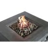 Living Source International Fiber Reinforced Concrete Propane/Natural Gas Fire Pit Table (Dark Wood) - 1