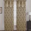 Molly Jacquard Rod Pocket Panel with Attached - Beige