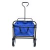 Folding Wagon Garden Shopping Beach Cart (Blue) - as picture