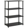 No Tools 4-Shelf Storage Bookcase, True Black Oak - True Black Oak