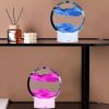 Creative RGB 3D Moving Sand Art Night Light Quicksand Painting Table Lamp LED Lights Hourglass Christmas Gift Home Office Decor - Blue - CN