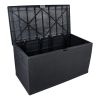 120gal 460L Outdoor Garden Plastic Storage Deck Box Chest Tools Cushions Toys Lockable Seat Waterproof - Black