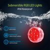 4Pcs Submersible RGB LED Lights IP68 Waterproof Underwater Color Changing Lamps Remote Control - White