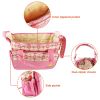 5PCS Baby Nappy Diaper Bags Set Mummy Diaper Shoulder Bags w/ Nappy Changing Pad Insulated Pockets Travel Tote Bags - Pink