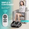 Shiatsu Foot Massager with Heat and Deep Kneading Therapy, Air Compression, Vibration for Pain Relief and Circulation, Open-Toe Style,Home or Office U