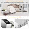 Dish Drying Rack Stainless Steel Dish Rack w/ Drainboard Cutlery Holder Kitchen Dish Organizer - Silver