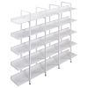 5 Tier Bookcase Home Office Open Bookshelf, Vintage Industrial Style Shelf with Metal Frame, MDF Board - White