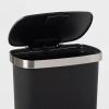 Plastic Locking Lid Step Trash Can Black - Black