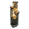 40inches Pots Outdoor Garden Water Fountain with Warm LED lights - 40inches