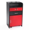 Salon Beauty Cabinet;  3-Layer Rolling Trolley with Storage Drawer;  Wheels and 2 Hair Dryer Holders;  XH - Black+Red