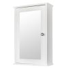 Single Door Mirror Indoor Bathroom Wall Mounted Cabinet Shelf White - As shown in the figure