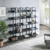 [VIDEO] 5 Tier Bookcase Home Office Open Bookshelf, Vintage Industrial Style Shelf with Metal Frame, MDF Board - Black