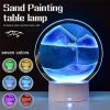 Creative RGB 3D Moving Sand Art Night Light Quicksand Painting Table Lamp LED Lights Hourglass Christmas Gift Home Office Decor - Green - CN