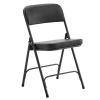 4 Pack Metal Folding Chairs with Padded Seat and Back, for Home and Office, Indoor and Outdoor Events Party Wedding, Black - as picture