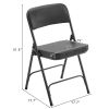 4 Pack Metal Folding Chairs with Padded Seat and Back, for Home and Office, Indoor and Outdoor Events Party Wedding, Black - as picture