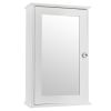 Single Door Mirror Indoor Bathroom Wall Mounted Cabinet Shelf White - As shown in the figure