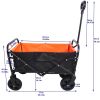 Folding Wagon Garden Shopping Beach Cart (black+yellow) - black+yellow