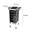 YC-Q7 5 Tiers Hairdresser Beauty Storage Trolley Black - As shown in the figure