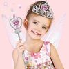 Angel wings headband fairy stick three-piece set; Fairy Wings Dress Up Sparkling Sheer Wings for Kids Girls Women - pink