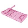 Foldable Laptop Table Bed Notebook Desk with Cooling Fan Mouse Board LED light 4 xUSB Ports Breakfast Snacking Tray - Pink