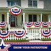 2 Pack USA Pleated Fan Flag 3x6 Feet American USA Bunting Decoration Flags PRINTED Patriotic Stars & Stripes with Canvas Header and Brass Grommets - G