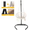 Outdoor Hanging Swing Chair with Stand, Boho Swinging Hammock Chairs with Stand for Bedroom, Patio, Porch, Outdoor and Indoor - Black