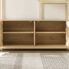 Rattan bookshelf 5 tiers Bookcases Storage Rack with cabinet for Living Room Home Office - Natural