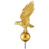 Flagpole 14" Eagle Topper Gold Finial Ornament for 20/25/30Ft Telescopic Pole Yard Outdoor - LA01