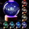 Creative 3D Inner Carving Luminous Crystal Ball Colorful Gradient Small Night Lamp Home Decorations Gifts Selection - AS