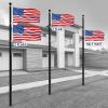 30 ft. Aluminum Telescopic Flag Pole Kit Flagpole 3'x5' US Flag & Ball Top for Commercial Residential Outdoor - Black