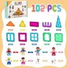 Magnetic Tiles, 102PCS Magnet Building Set, Magnetic Building Blocks,Construction STEM Toys For Kids, Gift For Boys Girls - 102PCS