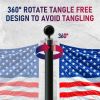 30 ft. Aluminum Telescopic Flag Pole Kit Flagpole 3'x5' US Flag & Ball Top for Commercial Residential Outdoor - Black