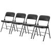 4 Pack Metal Folding Chairs with Padded Seat and Back, for Home and Office, Indoor and Outdoor Events Party Wedding, Black - as picture