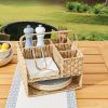 Better Homes & Gardens Resin Rattan All-in-one Serving Caddy, Beige - Better Homes & Gardens