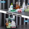 2 Tier Under Sink Organizers Pull Out Under Cabinet Basket Storage Shelf Sliding Drawer for Kitchen Bathroom - Black