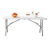 6' Folding Table Portable Plastic Indoor Outdoor Picnic Party Dining Camping Tables - as picture