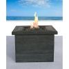 Living Source International Fiber Reinforced Concrete Propane/Natural Gas Fire Pit Table (Dark Wood) - 1