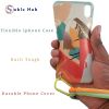 Sable Hub iPhone 7+ Case | Beautiful Design Cover with Hand Strap | Silicone Hard Case with Color Buttons - Blue Tile Design