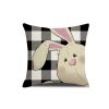 4pcs Spring Easter Rabbit Throw Pillow Case; Linen Cushion Cover; Single Side Print Accent Pillow Case; Pillow Insert Not Included - 18*18inch