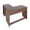 39.4" W x 47.2" D Corner Computer Desk L-Shaped Home Office Workstation Writing Study Table with 2 Storage Shelves and Hutches - BROWN