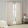 Faux Linen Rod Pocket and Back Tab Fleece Lined Curtain Panel(Only 1 Pc Panel) - as Pic