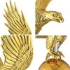 Flagpole 14" Eagle Topper Gold Finial Ornament for 20/25/30Ft Telescopic Pole Yard Outdoor - LA01