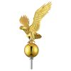 Flagpole 14" Eagle Topper Gold Finial Ornament for 20/25/30Ft Telescopic Pole Yard Outdoor - LA01